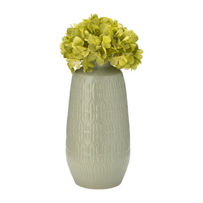 Estancia Modern Ceramic and Stoneware Vase with Sculpted Embossed Detailing and Sleek Silhouette for Contemporary Decorative Style