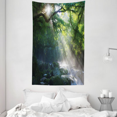 Rainforest Jungle Sunlight Trees Tapestry