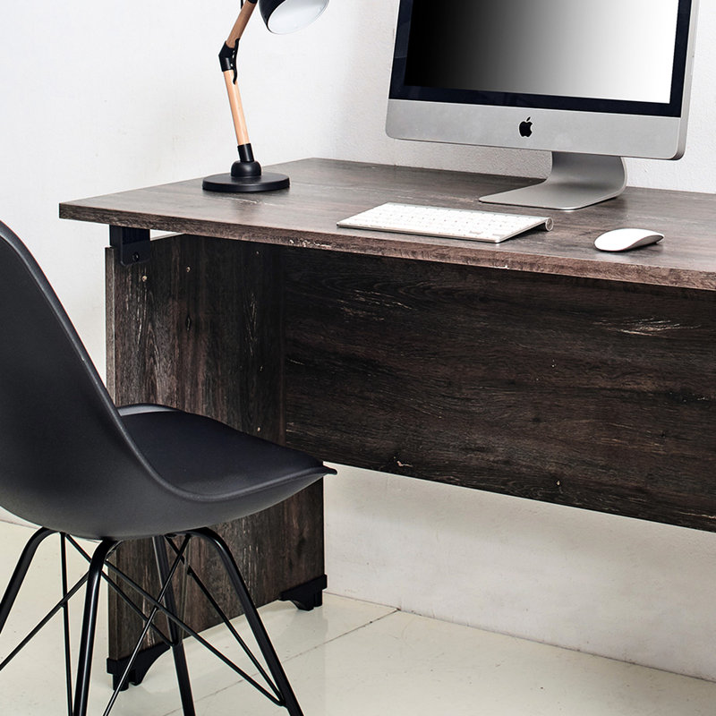Bureau d'écriture rustique gris avec résistance aux taches - eau et chaleur, tableau classé E0, 2 fois plus épais, fabriqué en bois composite imperméable, résistant aux rayures et aux taches, classé double
