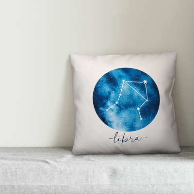 Libra Zodiac Sign Throw Pillow
