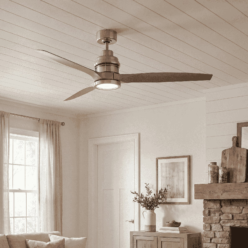 Ventilateur de plafond à hélice DEL 3 pales Bahati avec télécommande et ensemble d'éclairage inclus