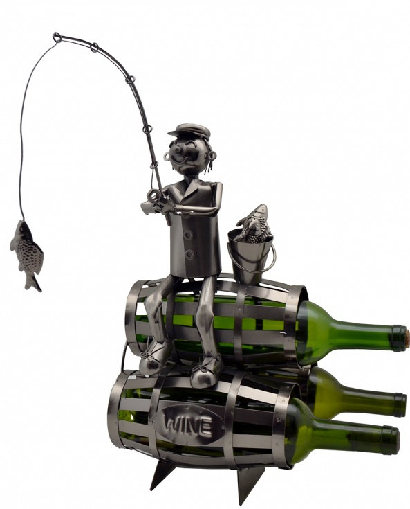 Hayllar Tabletop Wine Bottle Rack in Silver Ebern Designs