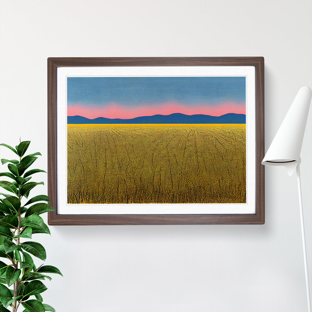 Wheat Field at Sunset - Framed Print