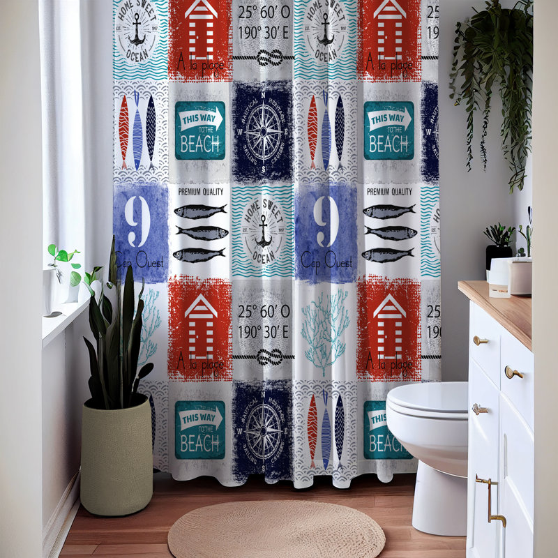 Patchwork Shower Curtain, 72" H x 70" W