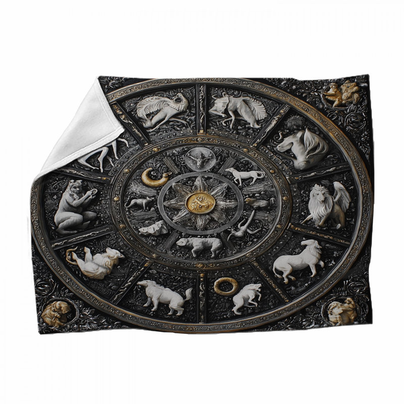 Jeté en molleton Zodiac - Jetés d'astrologie pour canapés ou lits, L 51 po x H 60 po