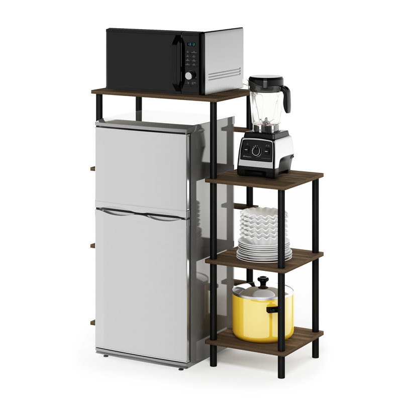 Rikesha Wood Kitchen Cart, Walnut/Black