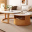 Table basse gigogne ronde avec rangement à 2 niveaux et 1 tiroir, 28,5 po