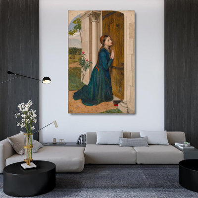 "The Devout Childhood of St. Elizabeth of Hungary" by  Charles Allston Collins - Gallery Wrap Canvas Wall Art