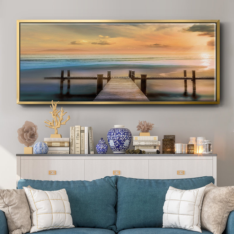 Malibu- Framed Canvas, 20" H x 50" W