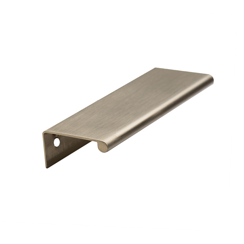 Modern Cabinet Finger Edge Pull, 2 17/100", Polish Stainless Steel