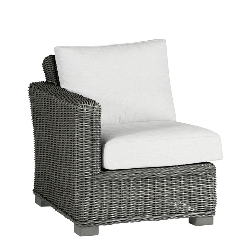 Rustic Woven Sectional Left - Slate Gray, Slate Gray, Rollo Lace InsideOut® Linen, No Welt