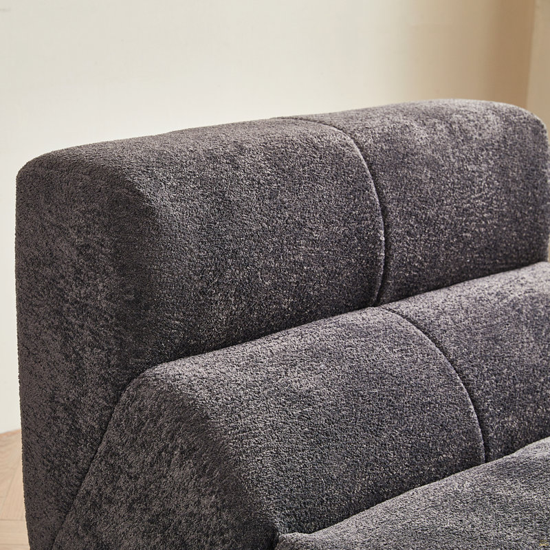 Fauteuil simple en velours Cloud-Soft, Tissu gris