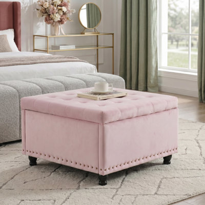 Arshi 30'' Tufted Square Storage Ottoman