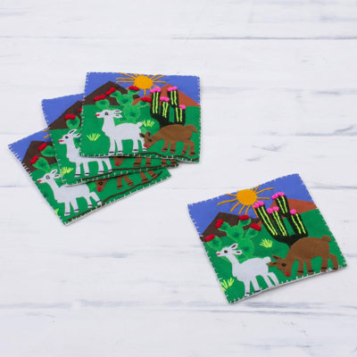 Cotton Square 4 Piece Coaster Set