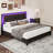 Carnbrock 47" Headboard Queen Platform Bed with LED Lights, Black-738430619-738430616