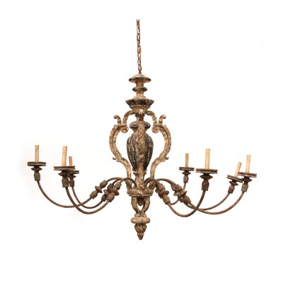 Elysee 8 - Light Wood Classic / Traditional Chandelier