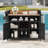 Kylie Wicker Rolling Kitchen Island On Wheels With Storage Cabinet-1662815309