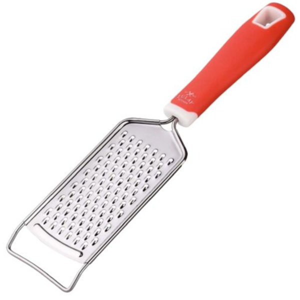 Zulay Kitchen Professional Stainless Steel Flat Handheld Cheese Grater  (Red)