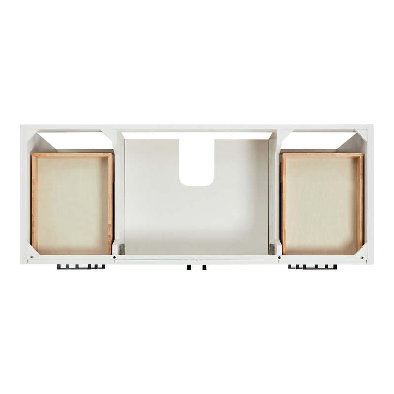 ARIEL Kelly 55 Single Sink Bathroom Vanity with Italian Carrara Marble Top, 55", White