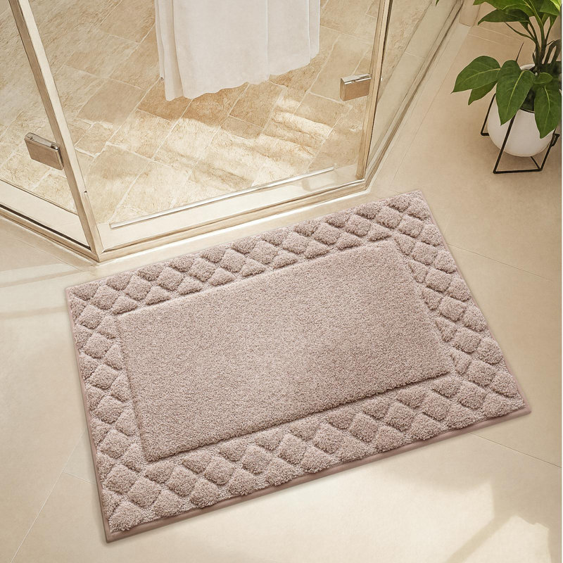 Tapis pour salle de bain en microfibre antidérapant, Simple - L 30 po x l 17 po, Brun