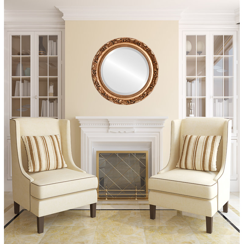 Miroir décoratif rond biseauté Chumasero, H 17 po x l 17 po
