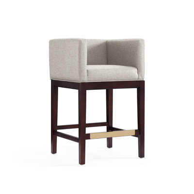 Yaden Upholstered Counter Stool with Solid Wood Frame