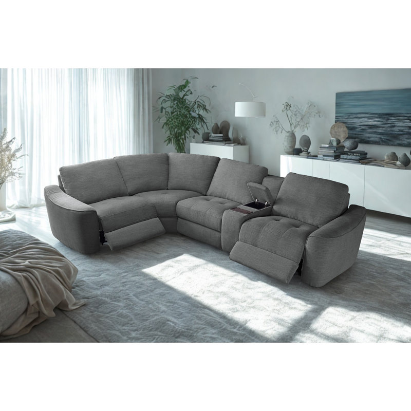 Canapé modulaire inclinable électrique avec rangement Devine 5 pièces Devine, Gris foncé