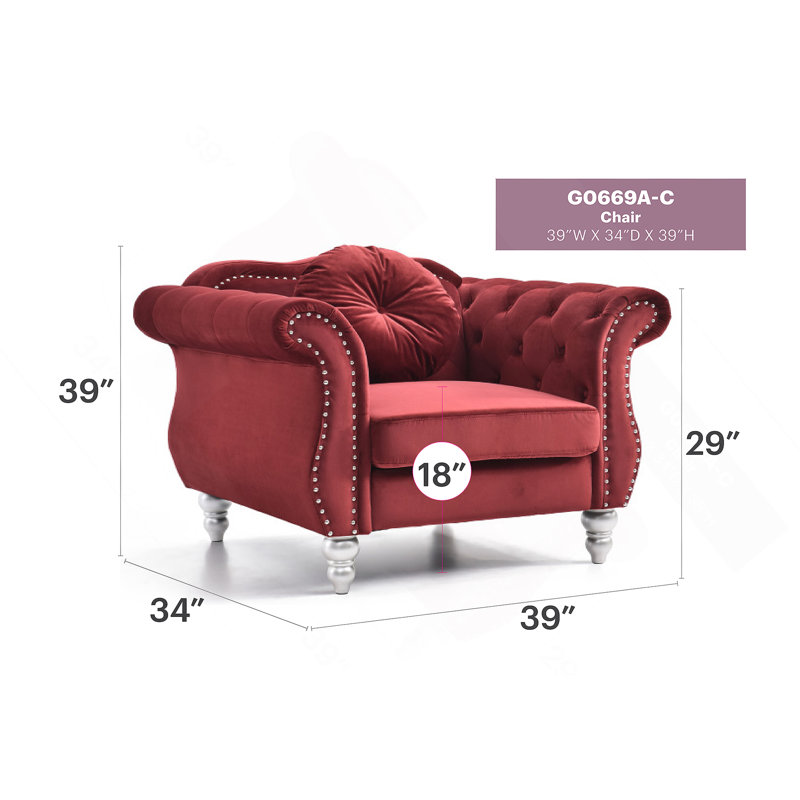 Charmant fauteuil transitionnel évasé, Burgundy