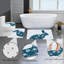 Ensemble de 4 tapis pour salle de bain et lavabo Blue Floral Bunny