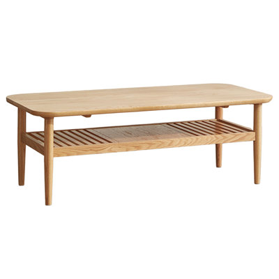 Solid Wood Coffee Table Made of North American Oak Elegant Design for Living Room Natural Finish Sturdy Construction Modern Style Perfect for Home Decor