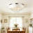 19.5" Crystal Ceiling Light, 3-Light Chandelier with White Fabric