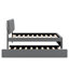 Lit plateforme tapissier de taille simple accompagné d'un lit gigogne sous le lit-506124267