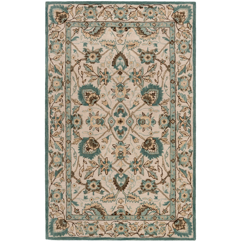 Tapis oriental en laine touffeté à la main Morriss, Rectangle 4pi x 6 pi