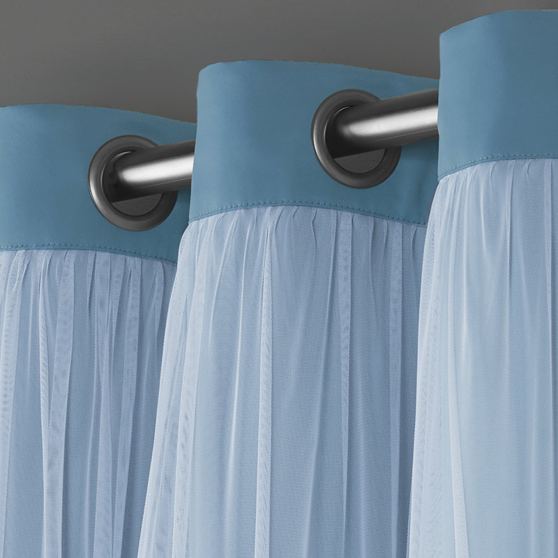 Nunley Room Darkening Curtain Pair, Turquoise, 52" W x 120" L