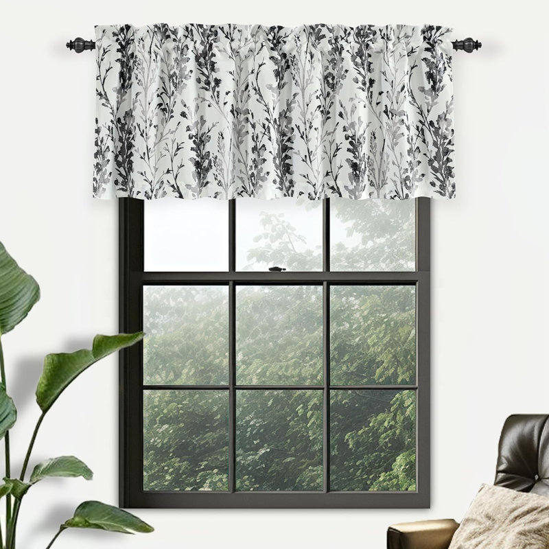 Cantonnière Heather Blackout, Noir anthracite / blanc