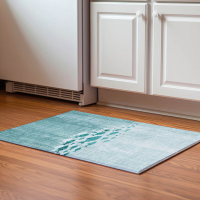 Premium Machine Washable Cerrito Teal Rug