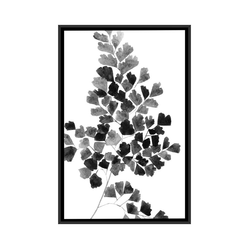 «Black Fern» - Impression sur toile tendue, H 26 po x l 18 po x P 1,5 po, Toile avec cadre noir, Pas de tapis