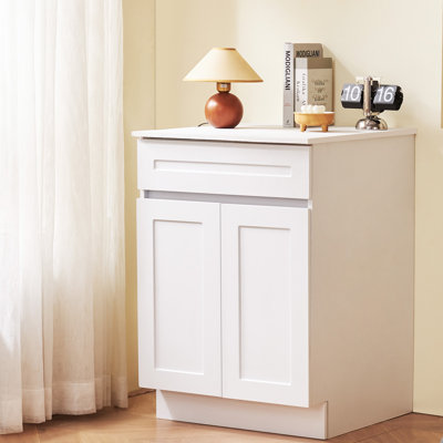 Shaker Base Cabinet 24" D x 34.5" H Ready to Assemble Cabinet White