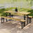 Aleacia 6 - Person Fir Solid Wood Patio Dining Set Rectangular Table-1499685148