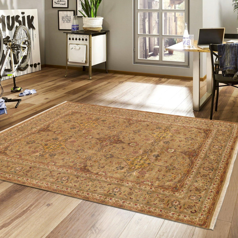 Canvello Tabriz Hand-Knotted Lamb's Wool Area Rug- 9' X 11'10"