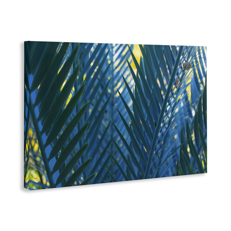 «Blue Palm Fronds», art mural sur toile par Carol La Barge, H 20 po x l 30 po