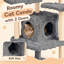 Arbre à chat multiniveaux de 170 cm avec grande niche pour chatons, tour d'intérieur beige/gris-1544635179