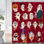 Rideau de douche rétro avec 12 crochets