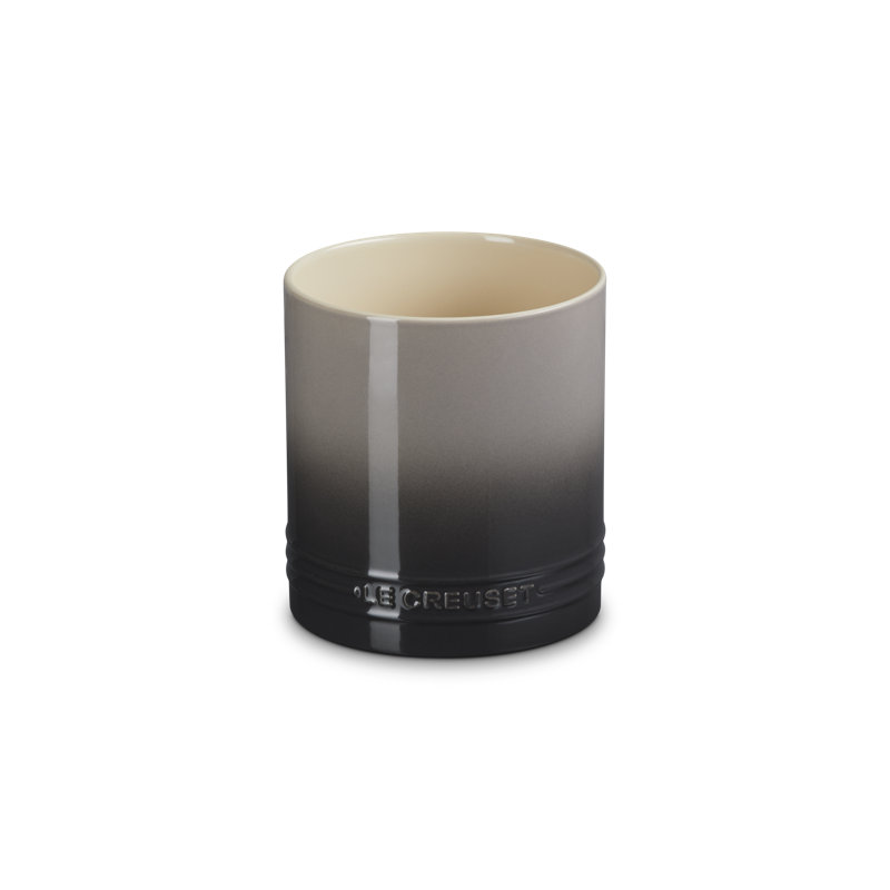 Le Creuset Stoneware Signature Utensil Crock, 2.7 Qt. - Sea Salt, 5.5" H x 5.1" W x 5.1" D, Oyster