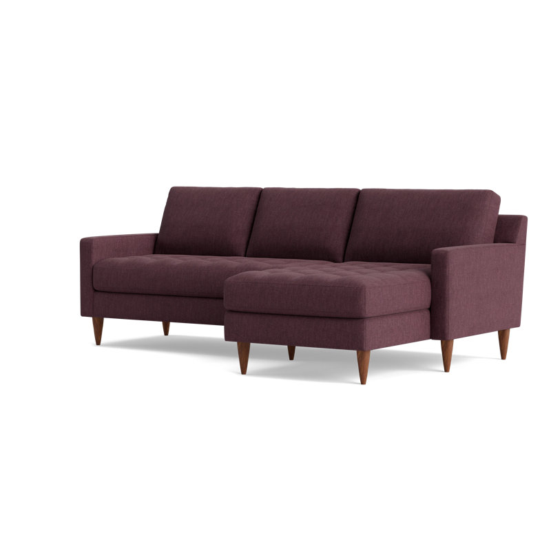 MCM Chaise Sectional, Performance Weave - Aubergine, Right Hand Facing
