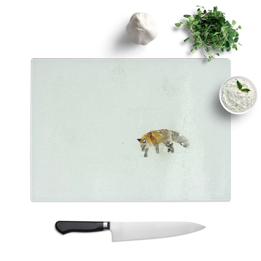 Tempered Glass Fox Prowling in Wyoming Chopping Board