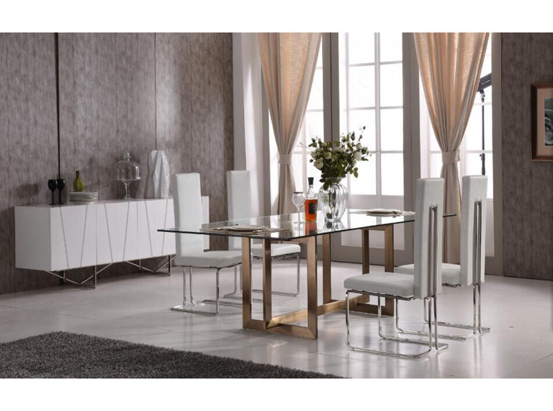 Wensley Rectangular Clear Glass Dining Table