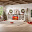 Meuble télé Chiara 97 po avec foyer, style ferme, pour téléviseurs jusqu'à 88 po, brun rustique-882187148-888739227