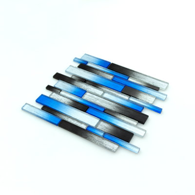 Foil Random Sized Interlocking Glass Mosaic Tile