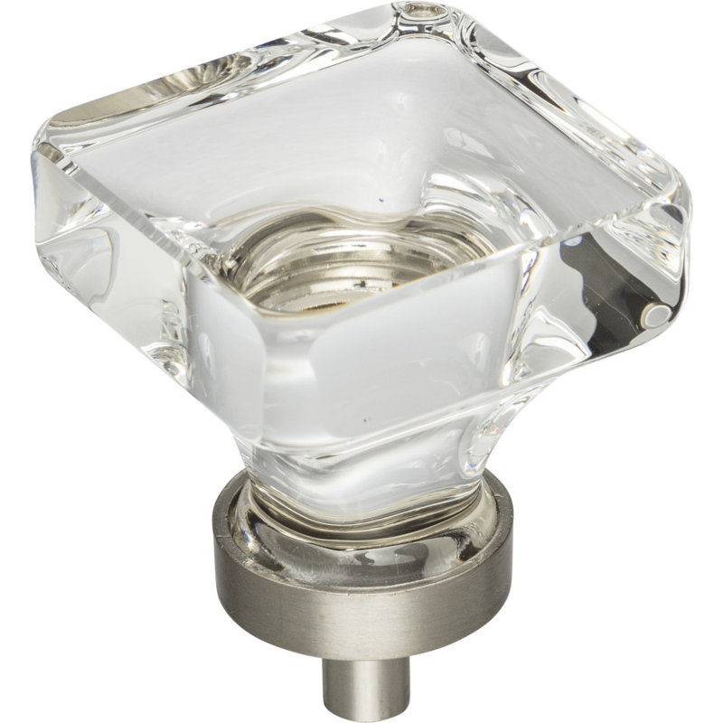 Harlow Square Knob, 1 3/8", Satin Nickel